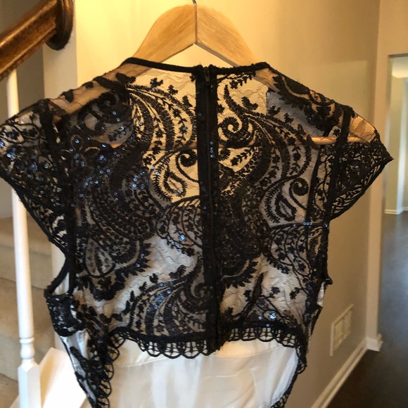 Sequin Hearts Cut Out Back Lace Formal Size 7 - Picture 4 of 8